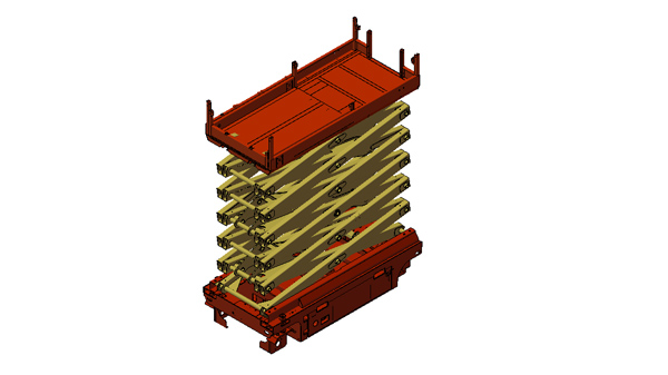 Welded structural parts of lifting machine scissors